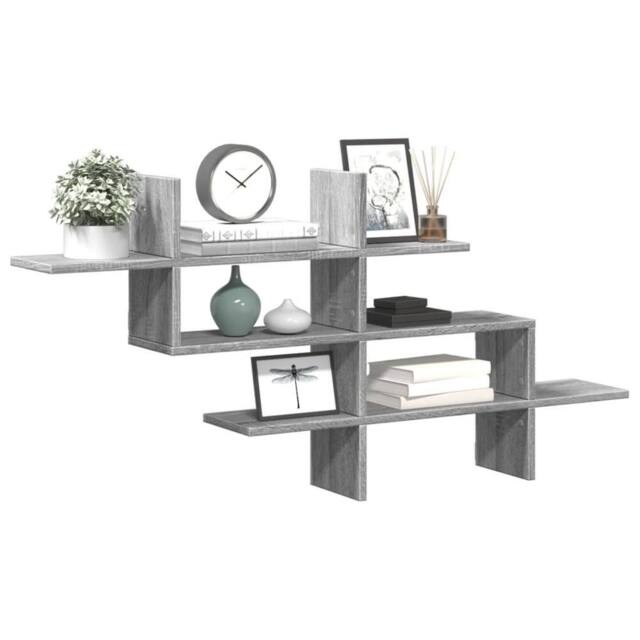 Berkfield Home Wall Shelf Grey Sonoma 124.5x18x60.5 cm Engineered Wood - image 1