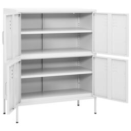Berkfield Home Storage Cabinet White 80x35x101.5 cm Steel - thumbnail 6