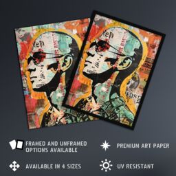 "Artery8 Man in Sunglasses Portrait Punk Street Art Modern Wall Art Print - Size: W18"" x H24""" - thumbnail 2