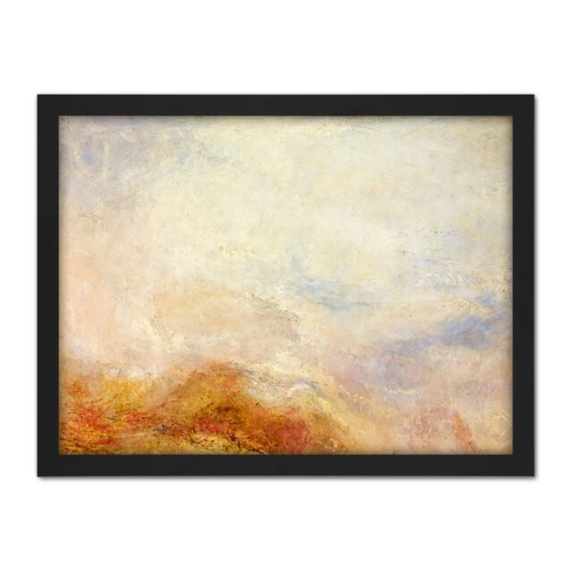 "Artery8 Wall Art Print Jmw Turner A Mountain Scene Val Daosta Large Framed Wall Décor Art in Black - Size: W18"" x H24""" - image 1