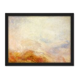 "Artery8 Wall Art Print Jmw Turner A Mountain Scene Val Daosta Large Framed Wall Décor Art in Black - Size: W18"" x H24""" - thumbnail 1