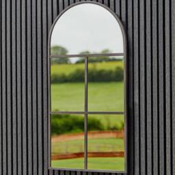 Lemon Pavilion Furniture and Decor Archway Outdoor Mirror - Glass - L1.5 x W50 x H90 cm - Natural Black - thumbnail 2