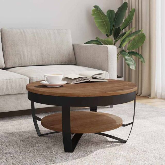 Berkfield Home Beautiful Coffee Table 65x65x32 cm Solid Acacia Wood in Brown - Size: 65 x 65 x 32 cm - image 1