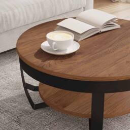 Berkfield Home Beautiful Coffee Table 65x65x32 cm Solid Acacia Wood in Brown - Size: 65 x 65 x 32 cm - thumbnail 4
