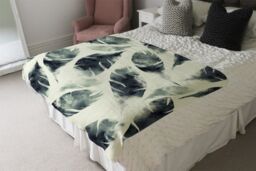 Benjamin Tate Design Feathers Fantastic Birds Blanket in Natural - Size: 120 cm x 150 cm - thumbnail 3