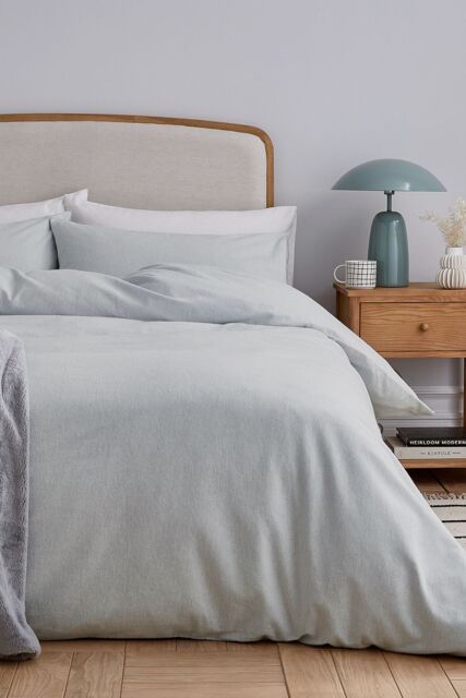 Helena Springfield 'HS Brushed Cotton' Duvet Cover Set in Silver - Size: Single - image 1