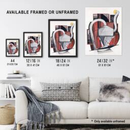 "Artery8 Industrial Machinery Cubist Painting Demuth Wall Art Poster Print in White - Size: W12"" x H16""" - thumbnail 3