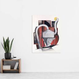 "Artery8 Industrial Machinery Cubist Painting Demuth Wall Art Poster Print in White - Size: W12"" x H16""" - thumbnail 4