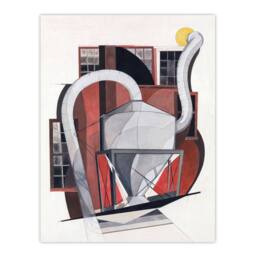 "Artery8 Industrial Machinery Cubist Painting Demuth Wall Art Poster Print in White - Size: W12"" x H16""" - thumbnail 1