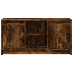 Berkfield Home TV Cabinet with LED Smoked Oak 100x34x50 cm Engineered Wood in Brown - Size: 100 x 34 x 50 cm - thumbnail 6