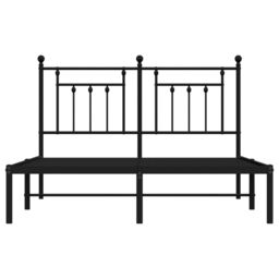 Berkfield Home Metal Bed Frame with Headboard Black 150x200 cm King Size - thumbnail 6