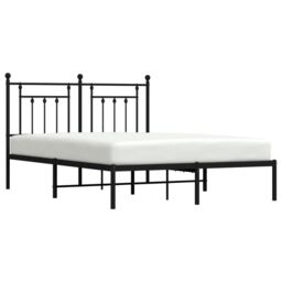 Berkfield Home Metal Bed Frame with Headboard Black 150x200 cm King Size - thumbnail 4