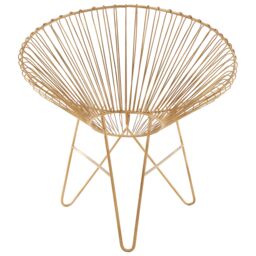 Orsina Modern Iron Chair With Hairpin Legs, Statement Accent Chair For Livingroom, Stylish Livingroom Chair in Gold - thumbnail 4