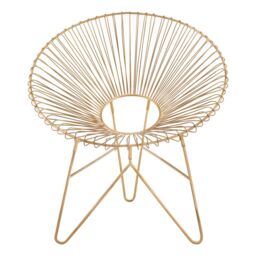 Orsina Modern Iron Chair With Hairpin Legs, Statement Accent Chair For Livingroom, Stylish Livingroom Chair in Gold - thumbnail 6