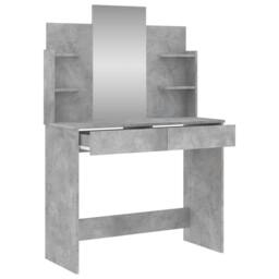 Berkfield Home Dressing Table with Mirror Concrete Grey 96x39x142 cm - Size: 96 x 39 x 142 cm - thumbnail 5