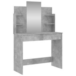Berkfield Home Dressing Table with Mirror Concrete Grey 96x39x142 cm - Size: 96 x 39 x 142 cm