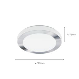 Eglo LED Carpi Chrome Steel IP44 Ceiling Light in Metallic Silver - thumbnail 3