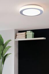 Eglo LED Carpi Chrome Steel IP44 Ceiling Light in Metallic Silver - thumbnail 2