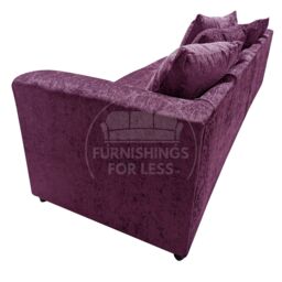 Furnishings For Less UK Monaco Chenille Fabric Long 4 Seater Sofa Scatter Back Curved Arm in Purple - thumbnail 5