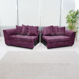 Furnishings For Less UK Monaco Chenille Fabric Long 4 Seater Sofa Scatter Back Curved Arm in Purple - thumbnail 7