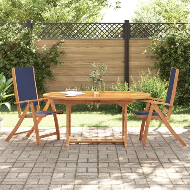 Berkfield Home Folding Garden Chairs 2 pcs Solid Wood Acacia & Textilene in Brown - image 1