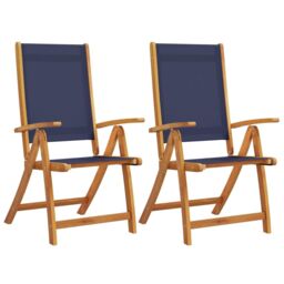Berkfield Home Folding Garden Chairs 2 pcs Solid Wood Acacia & Textilene in Brown - thumbnail 2
