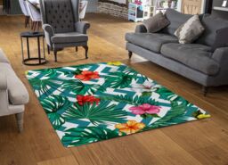Benjamin Tate Design Tropical Leaves & Geometrics Rug in Natural - Size: Large - thumbnail 2