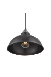 Industville Old Factory Pendant, 12 Inch, Pewter, Light Pewter Holder in Dark Grey - thumbnail 2