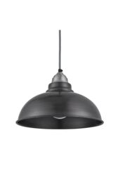 Industville Old Factory Pendant, 12 Inch, Pewter, Light Pewter Holder in Dark Grey - thumbnail 1