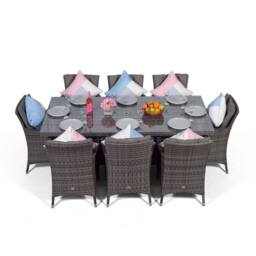 Thats Furniture Savannah Rectangular 8 Seater Rattan Patio Dining Set in Grey - thumbnail 4