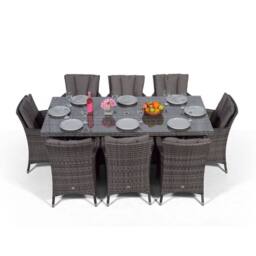 Thats Furniture Savannah Rectangular 8 Seater Rattan Patio Dining Set in Grey - thumbnail 5