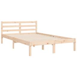 Berkfield Home Beautiful Bed Frame with Headboard 120x200 cm Solid Wood in Natural - Size: Small Double - thumbnail 9