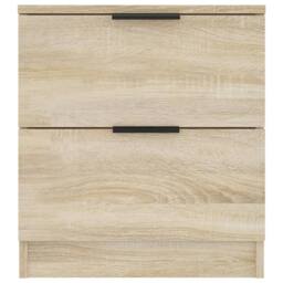 Berkfield Home Bedside Cabinets 2 pcs Sonoma Oak Engineered Wood in Brown - thumbnail 4