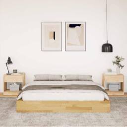 Berkfield Home Bed Frame without Mattress 160x200 cm Solid Wood Oak in Brown - thumbnail 4