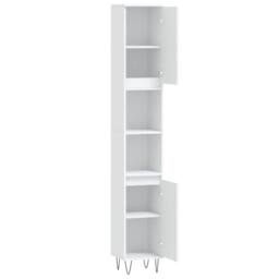 Berkfield Home Durable Bathroom Cabinet White 30x30x190 cm Engineered Wood - Size: 30 x 30 x 190 cm - thumbnail 6