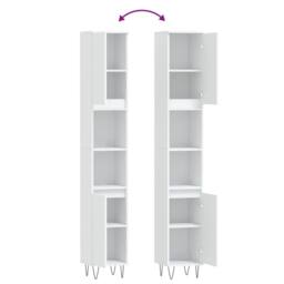 Berkfield Home Durable Bathroom Cabinet White 30x30x190 cm Engineered Wood - Size: 30 x 30 x 190 cm - thumbnail 9