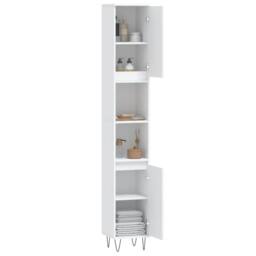 Berkfield Home Durable Bathroom Cabinet White 30x30x190 cm Engineered Wood - Size: 30 x 30 x 190 cm - thumbnail 4