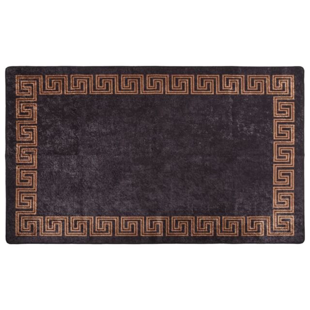 Berkfield Home Rug Washable 120x180 cm Black & Gold Anti Slip - Size: 100 cm diameter - image 1