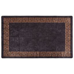 Berkfield Home Rug Washable 120x180 cm Black & Gold Anti Slip - Size: 100 cm diameter - thumbnail 1