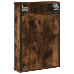 Berkfield Home Sturdy Bathroom Mirror Cabinet Smoked Oak 42x12x60 cm Engineered Wood in Brown - Size: 42 x 12 x 60 cm - thumbnail 7