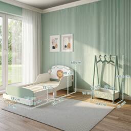 AIYAPLAY 2-Piece Kids Bedroom Set with Guardrails, Storage, Green - thumbnail 3
