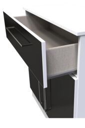 Ready Assembled 2 U Gloucester 1 Drawer 2 Door Sideboard (Ready Assembled) in Black - thumbnail 5