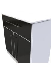 Ready Assembled 2 U Gloucester 1 Drawer 2 Door Sideboard (Ready Assembled) in Black - thumbnail 4