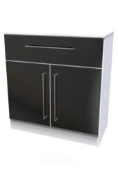 Ready Assembled 2 U Gloucester 1 Drawer 2 Door Sideboard (Ready Assembled) in Black - thumbnail 3