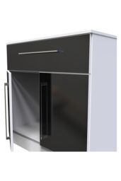 Ready Assembled 2 U Gloucester 1 Drawer 2 Door Sideboard (Ready Assembled) in Black - thumbnail 6