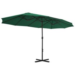 Berkfield Home Outdoor Parasol with Aluminium Pole 460x270 cm Green - thumbnail 4