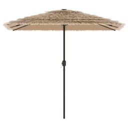 Berkfield Home Garden Parasol with Steel Pole Brown 248x248x248 cm - Size: 248 x 248 x 248 cm - thumbnail 3