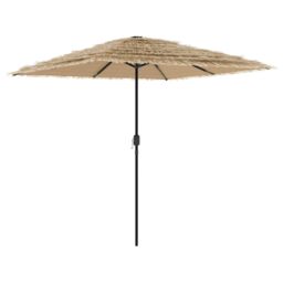 Berkfield Home Garden Parasol with Steel Pole Brown 248x248x248 cm - Size: 248 x 248 x 248 cm - thumbnail 2