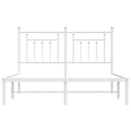 Berkfield Home Metal Bed Frame with Headboard White 140x190 cm - thumbnail 6