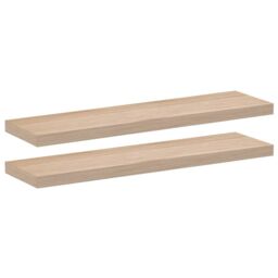 Berkfield Home Floating Shelves 2 pcs 90x23.5x4 cm Engineered Wood in Brown - thumbnail 2